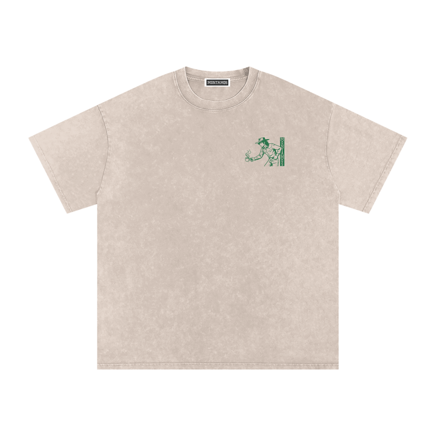 Cafe Cowboy (Green) Vintage Washed Tee