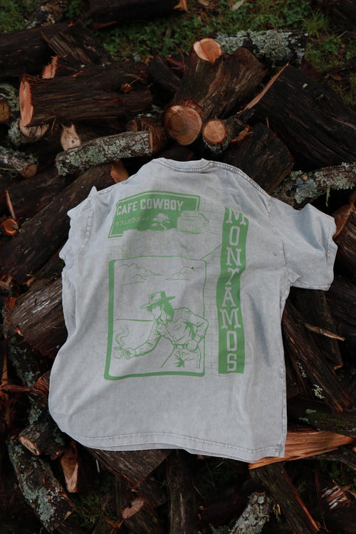 Cafe Cowboy (Green) Vintage Washed Tee