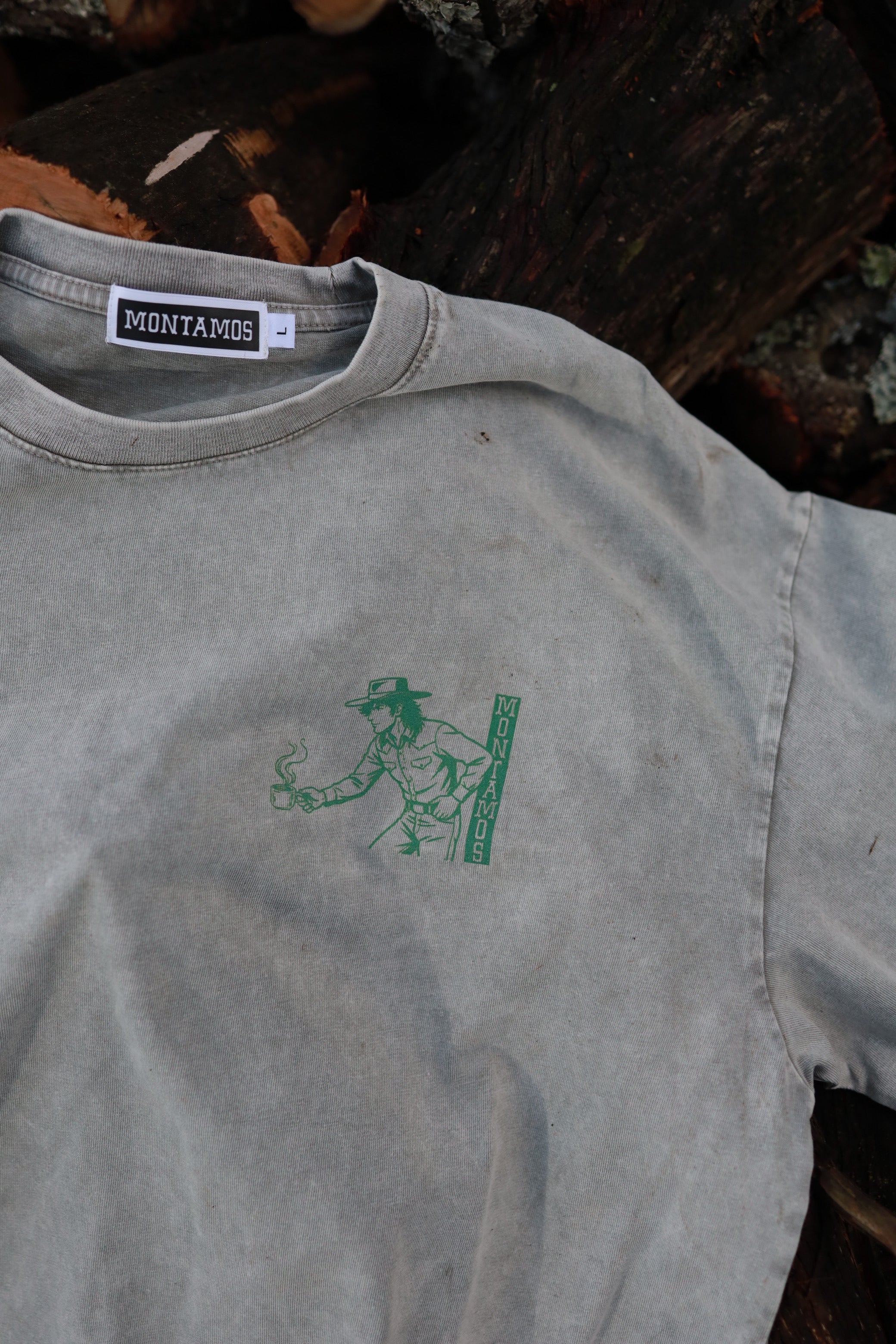 Cafe Cowboy (Green) Vintage Washed Tee