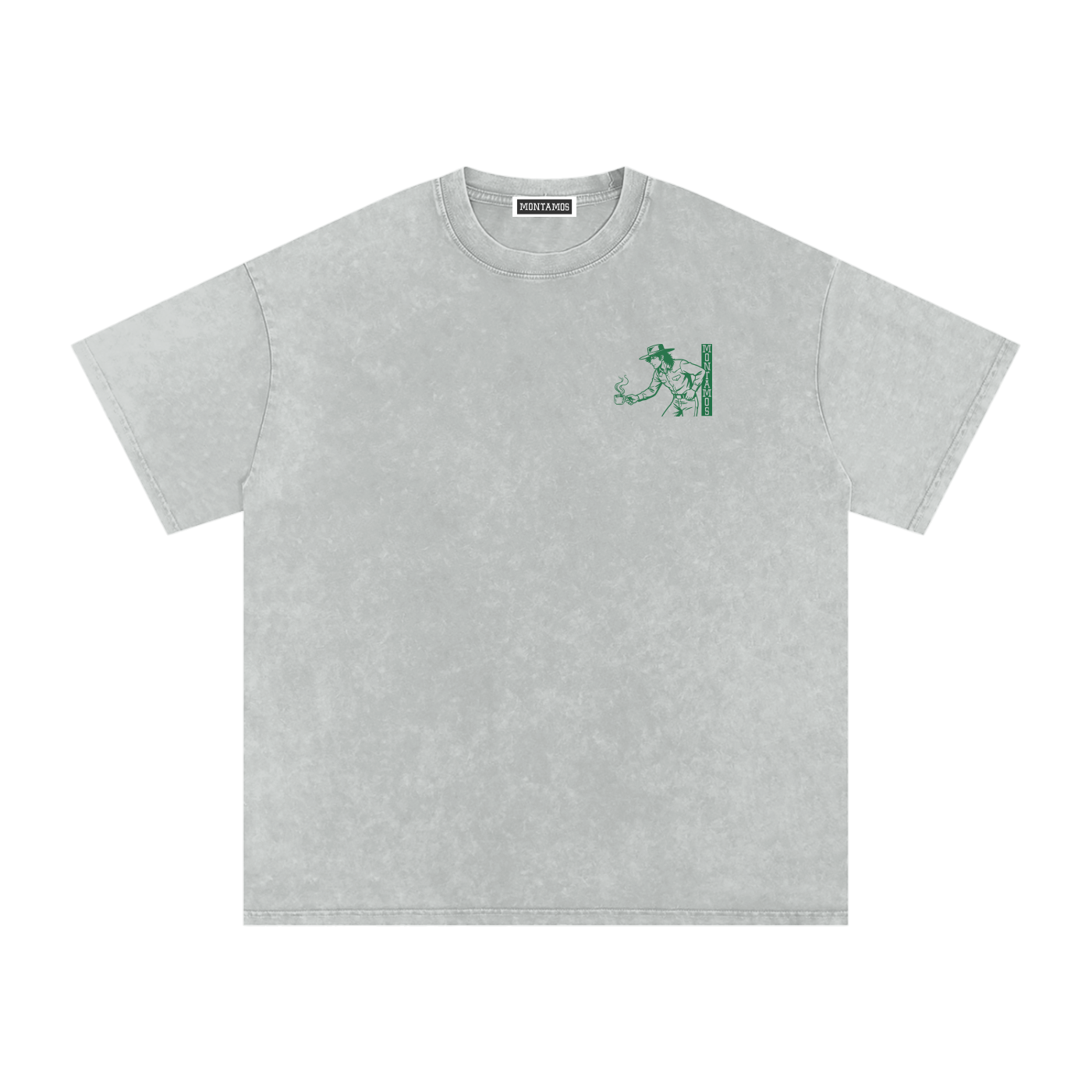 Cafe Cowboy (Green) Vintage Washed Tee